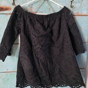 Black off shoulder top